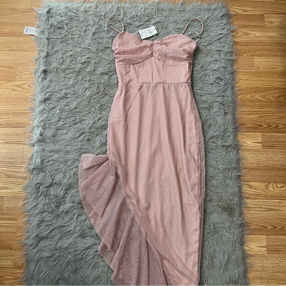 New Windsor pink glitter dres small - formal